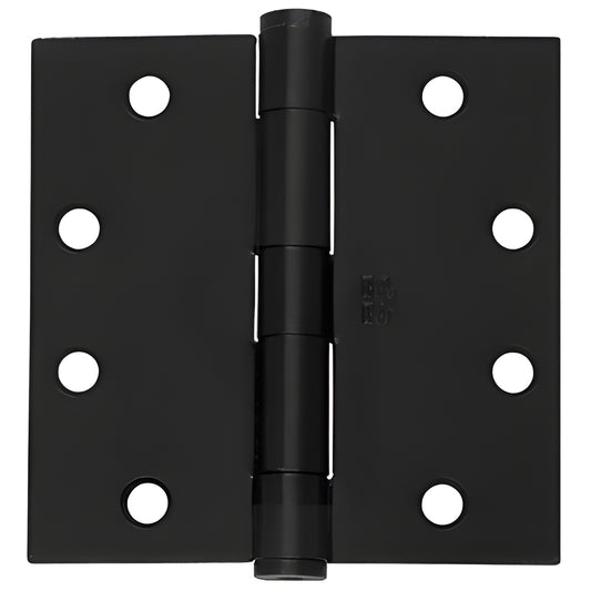 Black 4-1/2" ball-bearing full-mortise hinge, removable pin, three screw holes per leaf - SKU CB45D