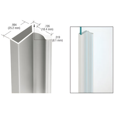 CRL Satin Anodized Extruded Aluminum Showcase Finger Pull 1" Lip