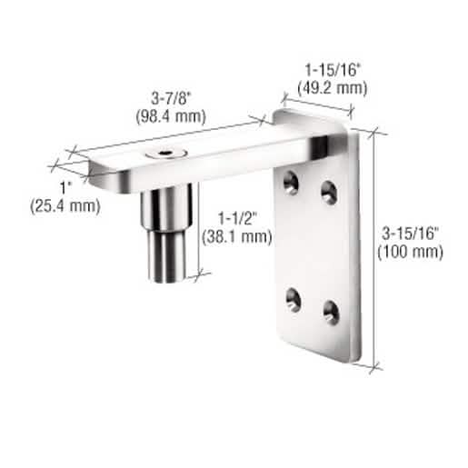 CRL Polished Stainless Steel Wall Mount Gate Pivot - Durable and Sleek Design