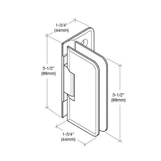 CRL Brushed Nickel Petite 044 Wall Mount Hinge with Offset Back Plate for Shower Doors.