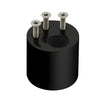 Gloss black cylindrical stainless steel deadbolt receiver (DBST0PBL) for DB100 glass doors, accepts 11/16 latch.