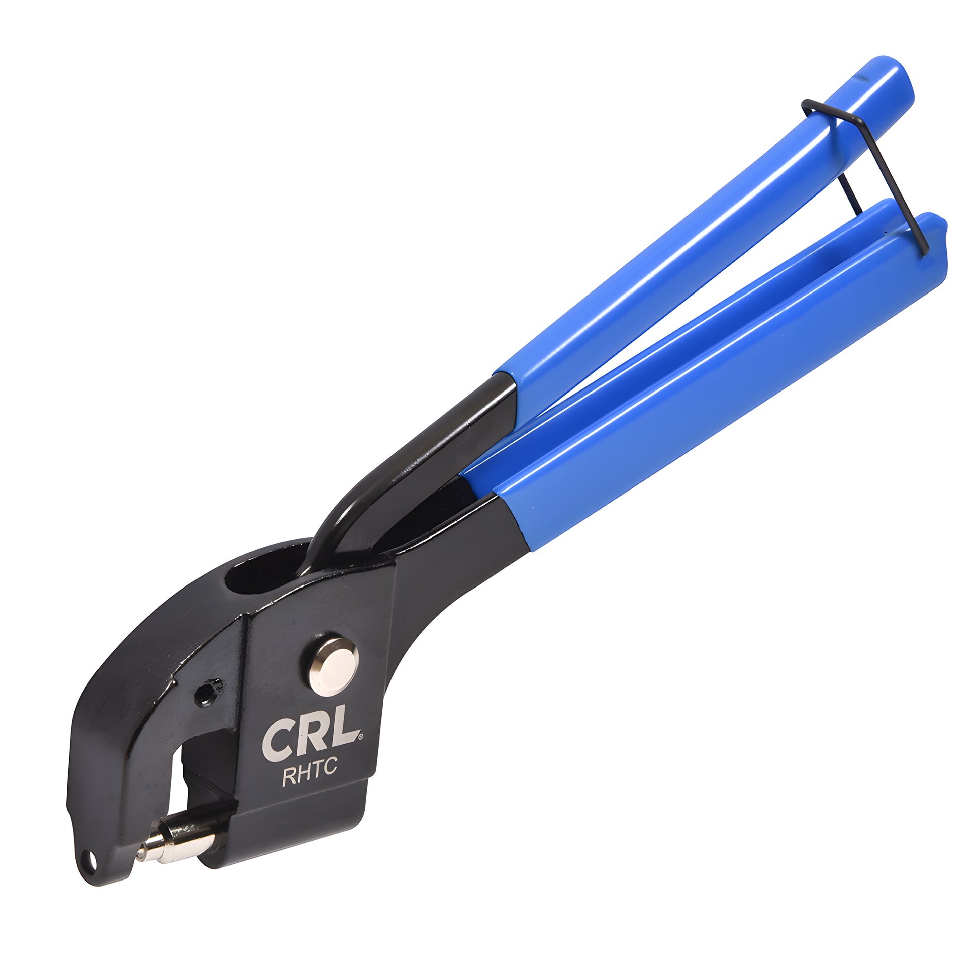 CRL RHTC sash balance hand rivet squeezer with blue comfort grips and black steel head for FS261 and common rivets