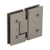 Brushed bronze square glass-to-glass shower hinge (CRL Vienna V1E180) for 3/8-1/2 tempered glass
