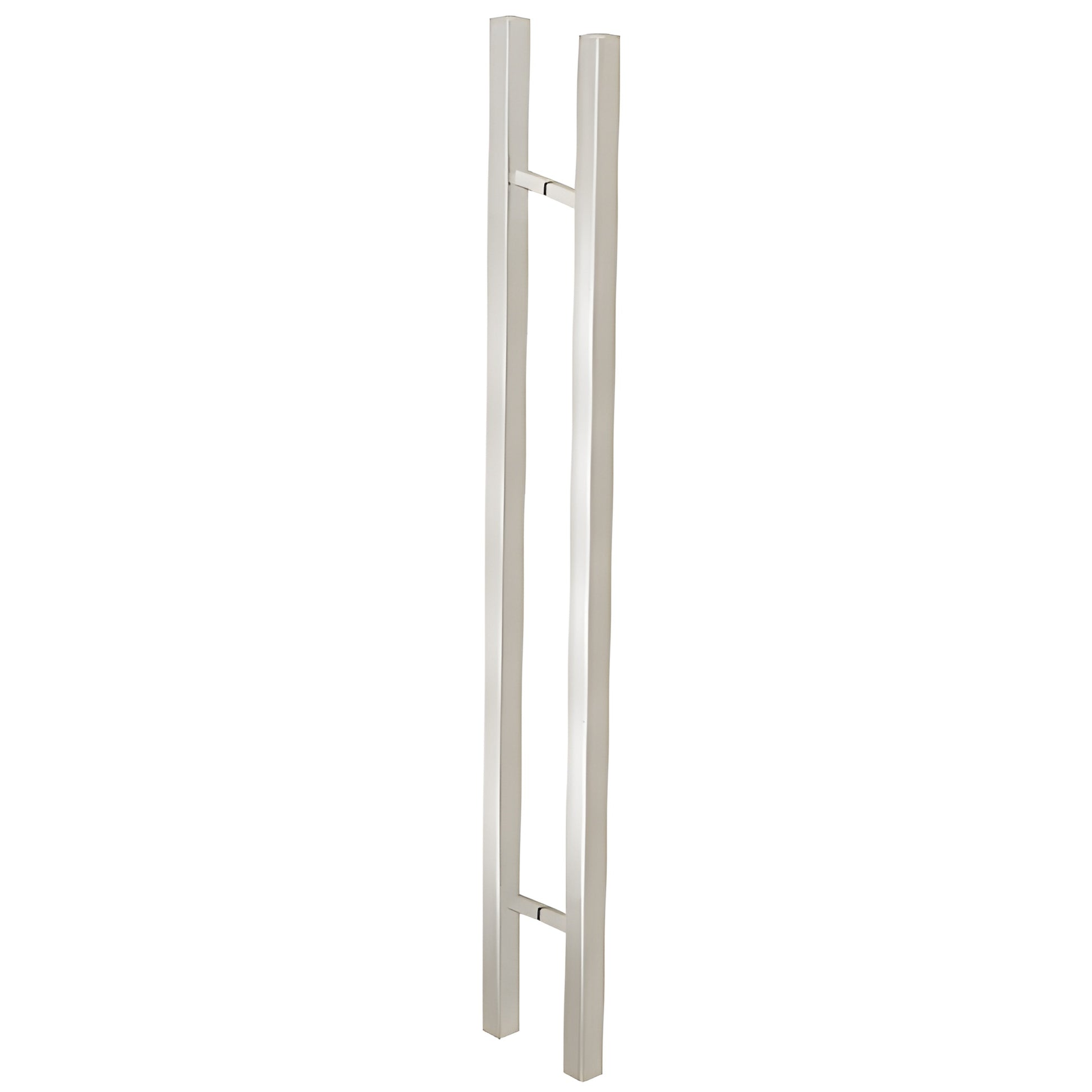 60SQSLPBS brushed stainless 60" square ladder-style pull handle, 1-1/4" tubing for 3/8-3/4" tempered glass doors.