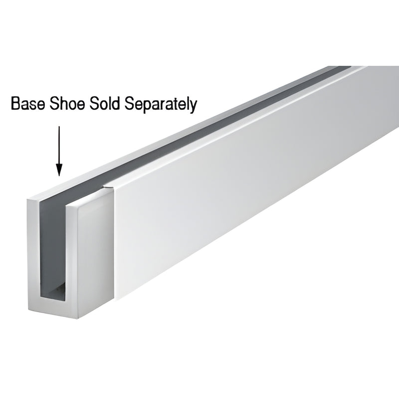 Polished stainless steel base shoe cladding trim, long rectangular cover piece. SKU BWCPS10.