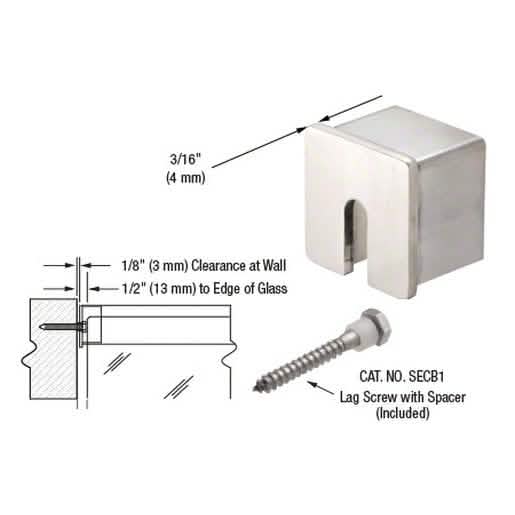CRL 316 Brushed Stainless Steel Stabilizing End Cap for SRF15 Series Railing