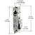Adams Rite® Right-Hand Hook Throw Deadbolt/Latch for Storefront Doors