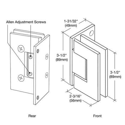 Brushed Nickel Adjustable Wall Mount Offset Back Plate Hinge for sleek, modern installatio