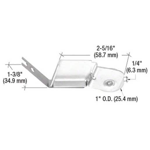 CRL 1" Nylon Sliding Screen Door Roller for International Doors - Spring Tension Design