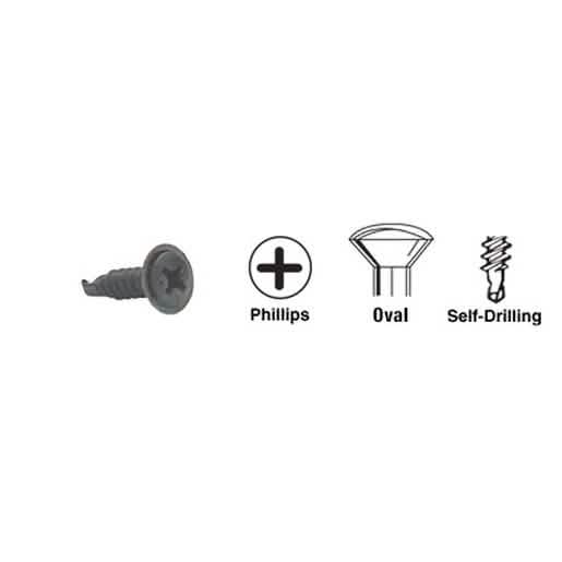 CRL Black 8x5/8" Oval Head Phillips Screws with Flush Washers for Easy Installation