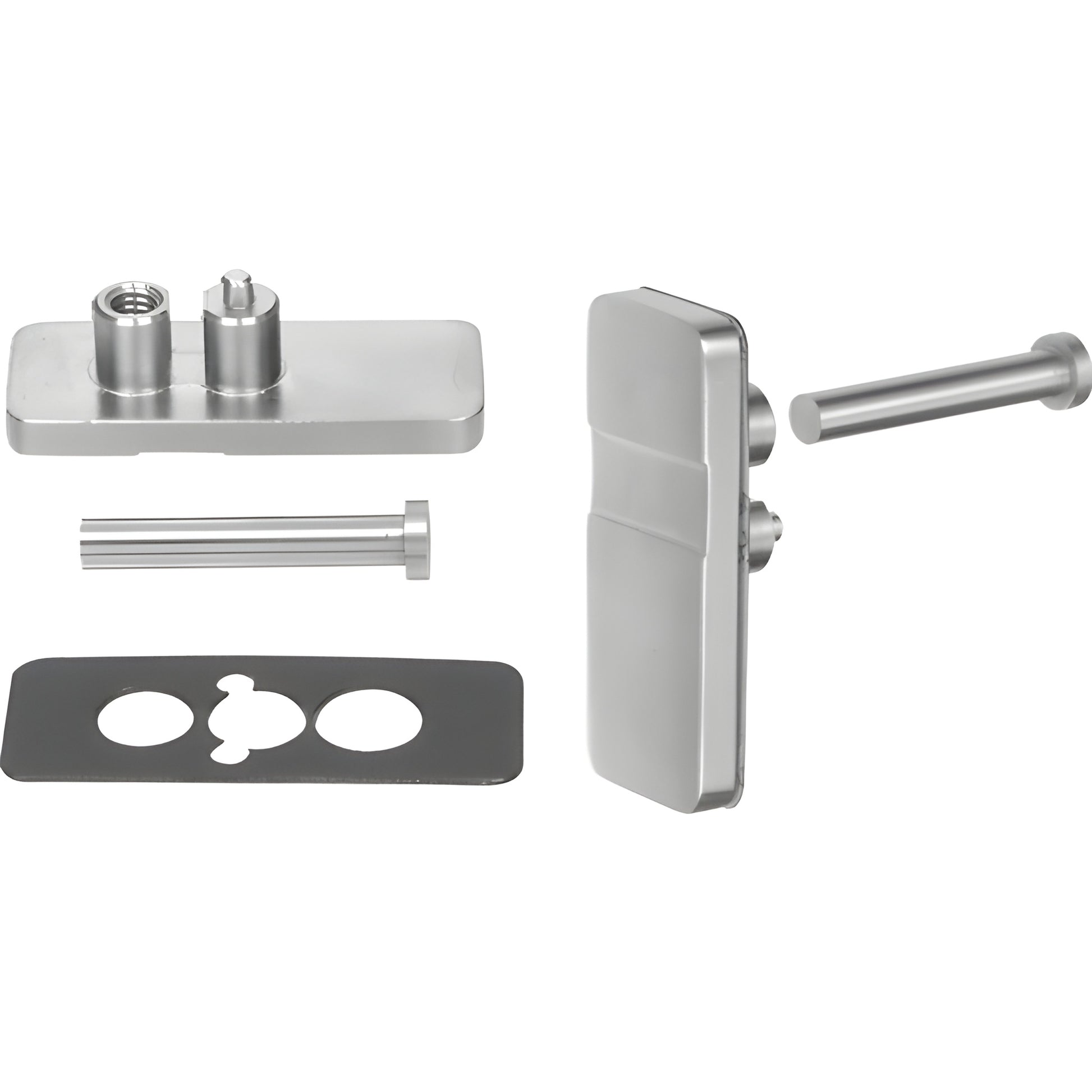 RPK1BS brushed stainless retainer plate kit with pins and gasket - replacement for panic and electronic egress handles.