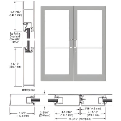 CRL-U.S. Aluminum StormFront IG500 Butt-Hinged Doors Concealed Closer