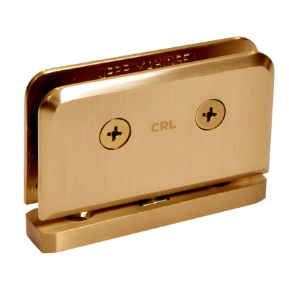 JRPPH01SB satin brass Junior Prima bottom-load pivot hinge for 1/4" (6 mm) tempered glass.