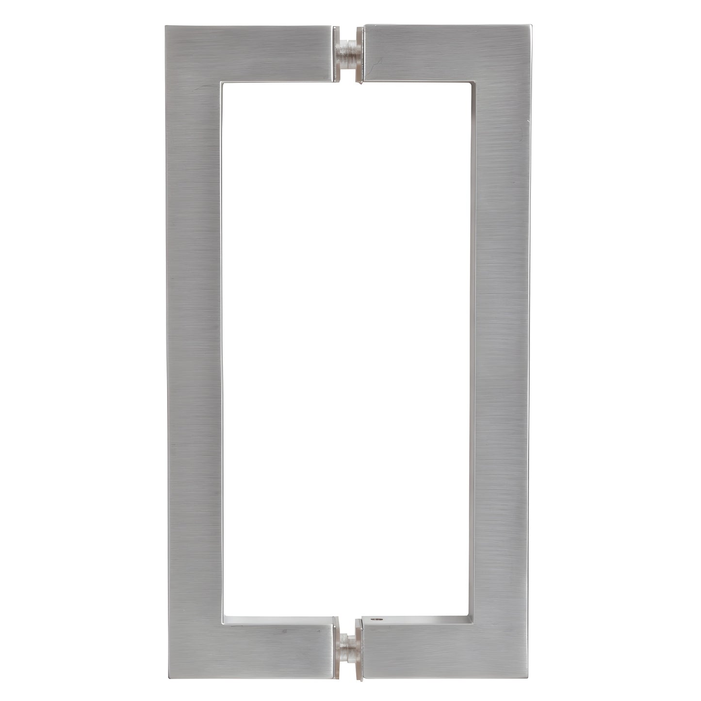 CRL SQ square-corner back-to-back door pull, brushed chrome brass tube, 8" center (SKU SQ8X8BCH)