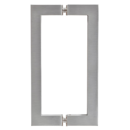 CRL SQ square-corner back-to-back door pull, brushed chrome brass tube, 8" center (SKU SQ8X8BCH)