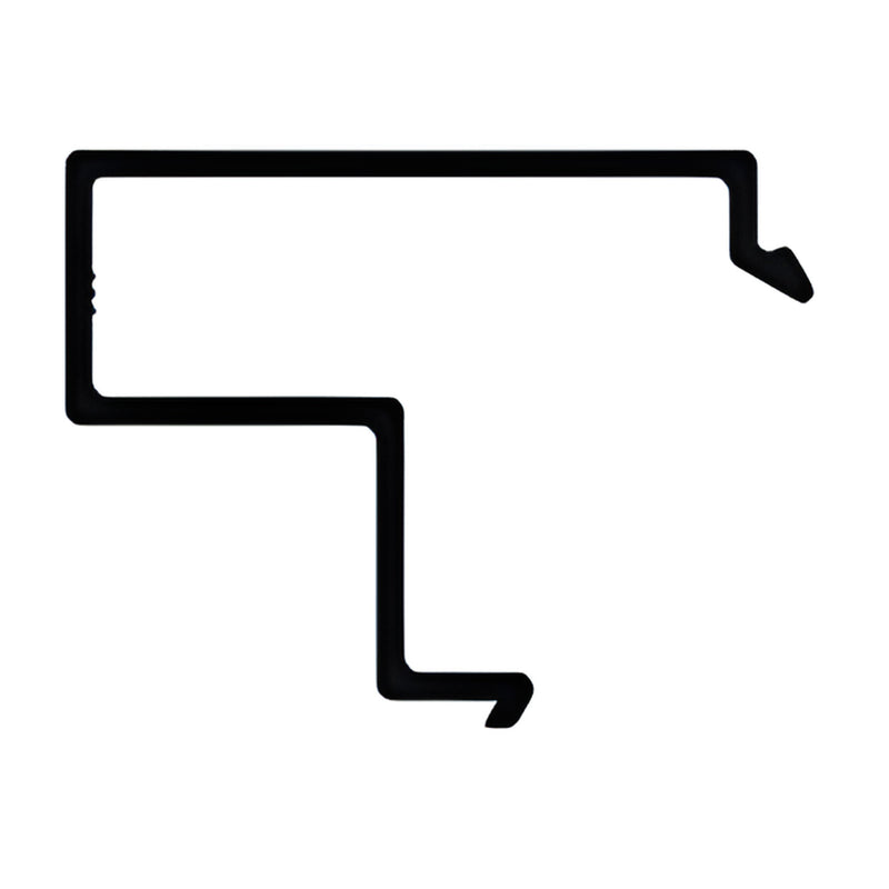 Black silhouette of CW92071 aluminum curtain-wall extrusion profile, stepped L-shaped perimeter filler, custom Kynar finish.