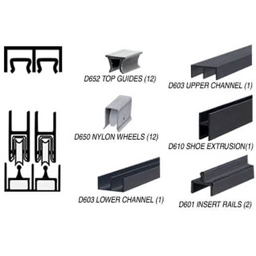 "CRL Flat Black Deluxe Track Assembly D603 & D601 Rail with Nylon Wheels - Product Image 1