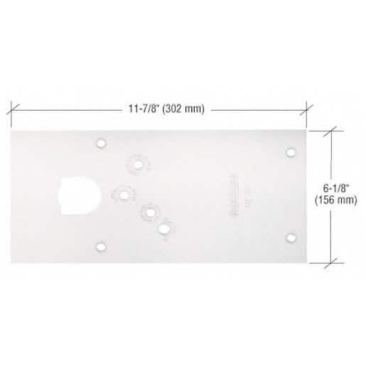 Rixson® Polished Chrome 28 Series Left Hand Door Closer Cover Plate - Floor Mounted