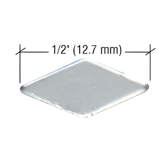 Metal diamond glazing point 1/2 in (13 mm), silver finish - SKU 2P, sold in 4,000-pack.