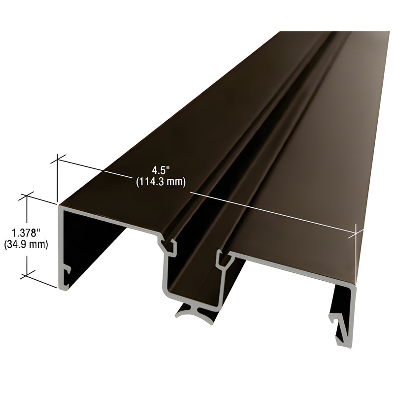 JS49222 black bronze anodized 6063 T5 aluminum curtain wall extrusion profile, 4.5in wide x 1.378in high