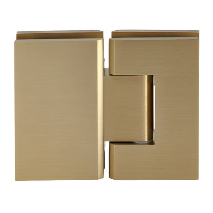 GEN180BBRZ Geneva solid brass 180 glass-to-glass shower hinge, brushed bronze finish, square profile, self-centering