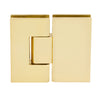 Polished brass square glass-to-glass shower hinge for 3/8-1/2" tempered glass (Vienna series)