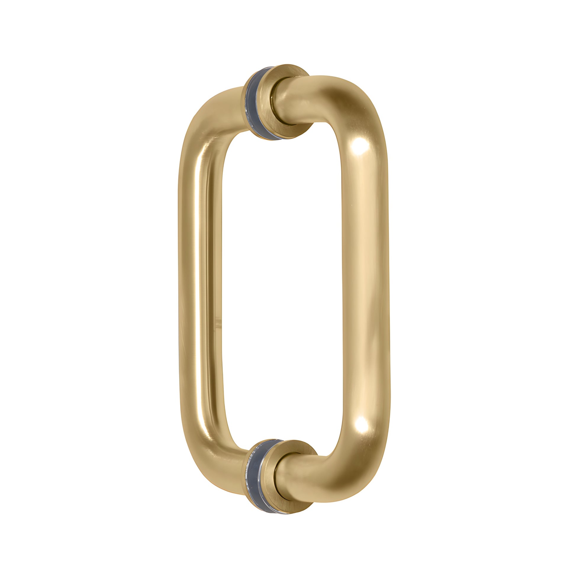 Solid brass 3/4" satin-brass back-to-back rectangular shower/cabinet pull handle, 6" C-C, SKU SPH6SB