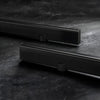 Black stainless double-sided flush-mount 24" door pull for glass doors - SKU LAT34FLP24BLS