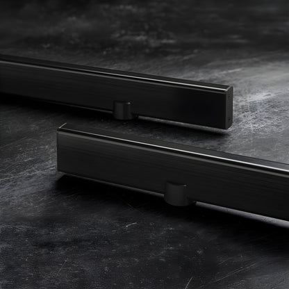 Black stainless double-sided flush-mount 24" door pull for glass doors - SKU LAT34FLP24BLS