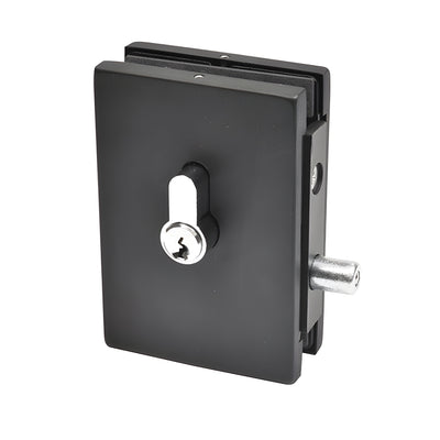 CRL Matte Black EUR Series Center Patch Lock for Frameless Doors
