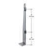 K60REKBS brushed 60in 316 stainless steel freestanding glass partition post with welded flange and glass fittings