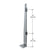 CRL Klarity 60" Brushed Stainless Steel Right-End Glass Railing Post