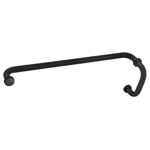CRL Matte Black 6" Pull Handle and 24" Towel Bar BM Series with Metal Washers