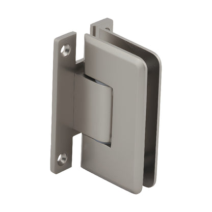 Satin nickel adjustable brass shower door hinge for 3/8-1/2 in (10-12 mm) glass, Cologne series, SKU C0L337SN