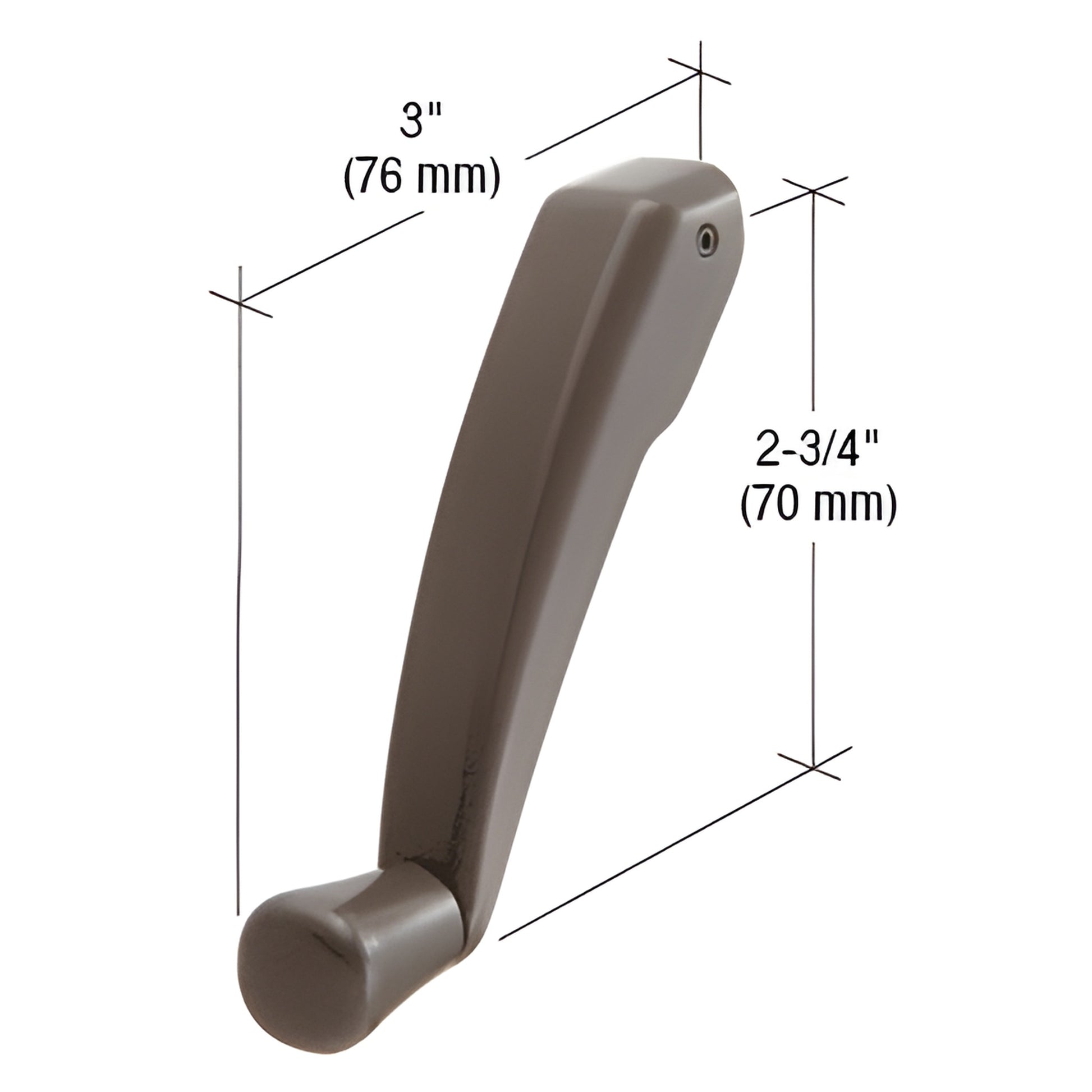 Bronze Truth Maxim folding casement handle, 11/32" spline, 3" protrusion and 2-3/4" height (SKU EP22243)