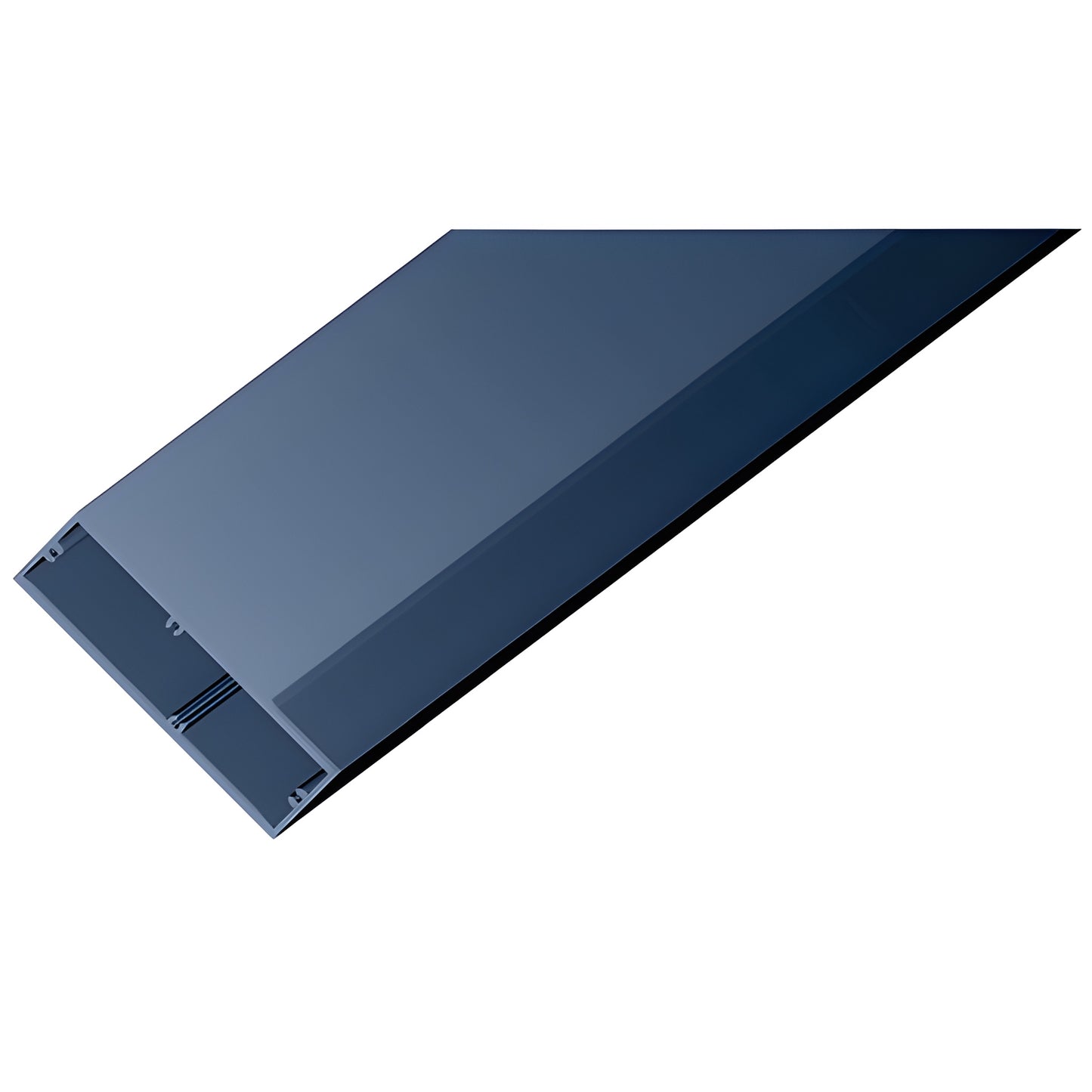 2" x 12" aluminum sunshade blade, 20' long rectangular tube profile in blue powder-coat