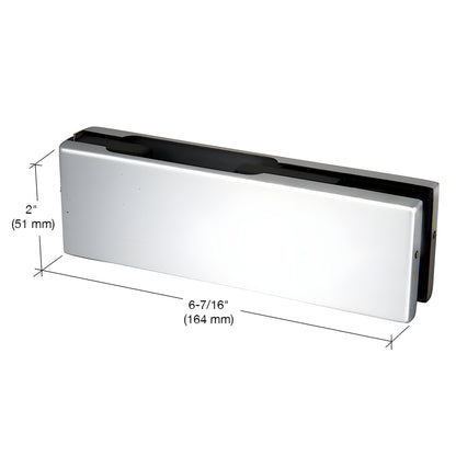 EUR201PS polished stainless steel patch fitting for frameless glass doors (top/bottom), 2 in high