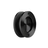 LAT34FPBLS black stainless round flush pull for hole-in-glass doors, 3-1/4 stainless steel recessed handle