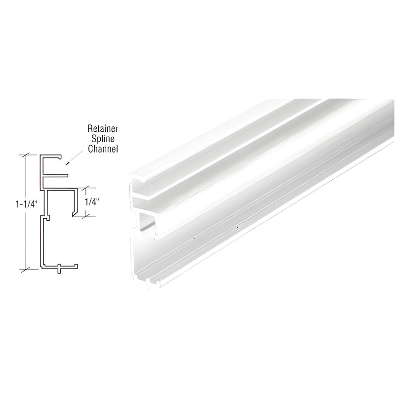 White powder-coated triple-track bottom screen frame (PL14206), 72 in long, 1-1/4 in high, for sliding door/window screens