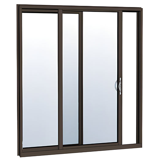 Series 3000 black bronze anodized 4-panel thermally broken sliding patio door with multi-point lock - SKU HS324FN22