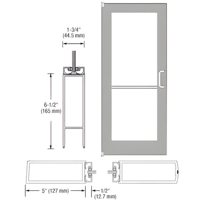 CRL-U.S. Aluminum 550 Wide Stile Inactive Leaf 3'x7' Clear Anodized