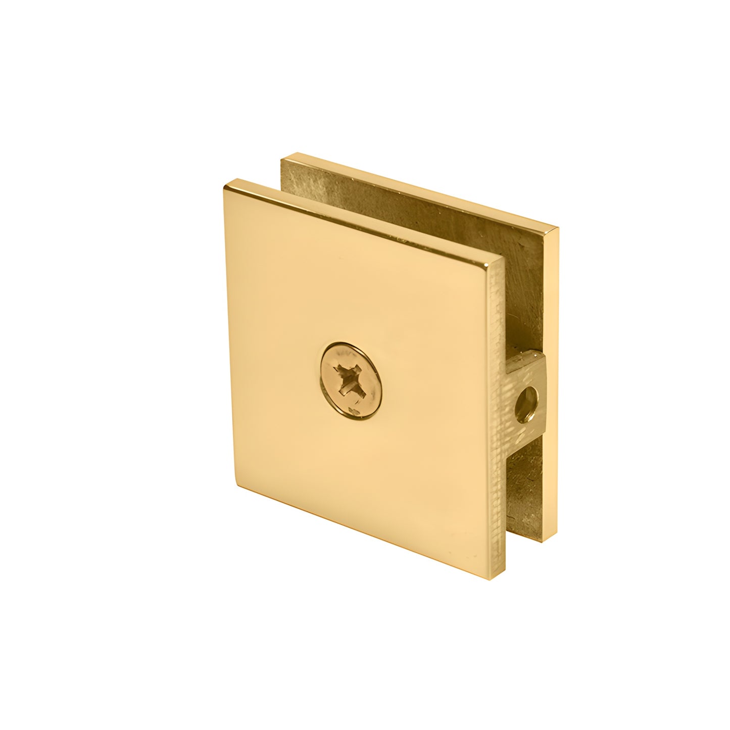 SCU4FG French gold solid brass square wall mount clamp for 3/8-1/2" (10-12 mm) glass panels