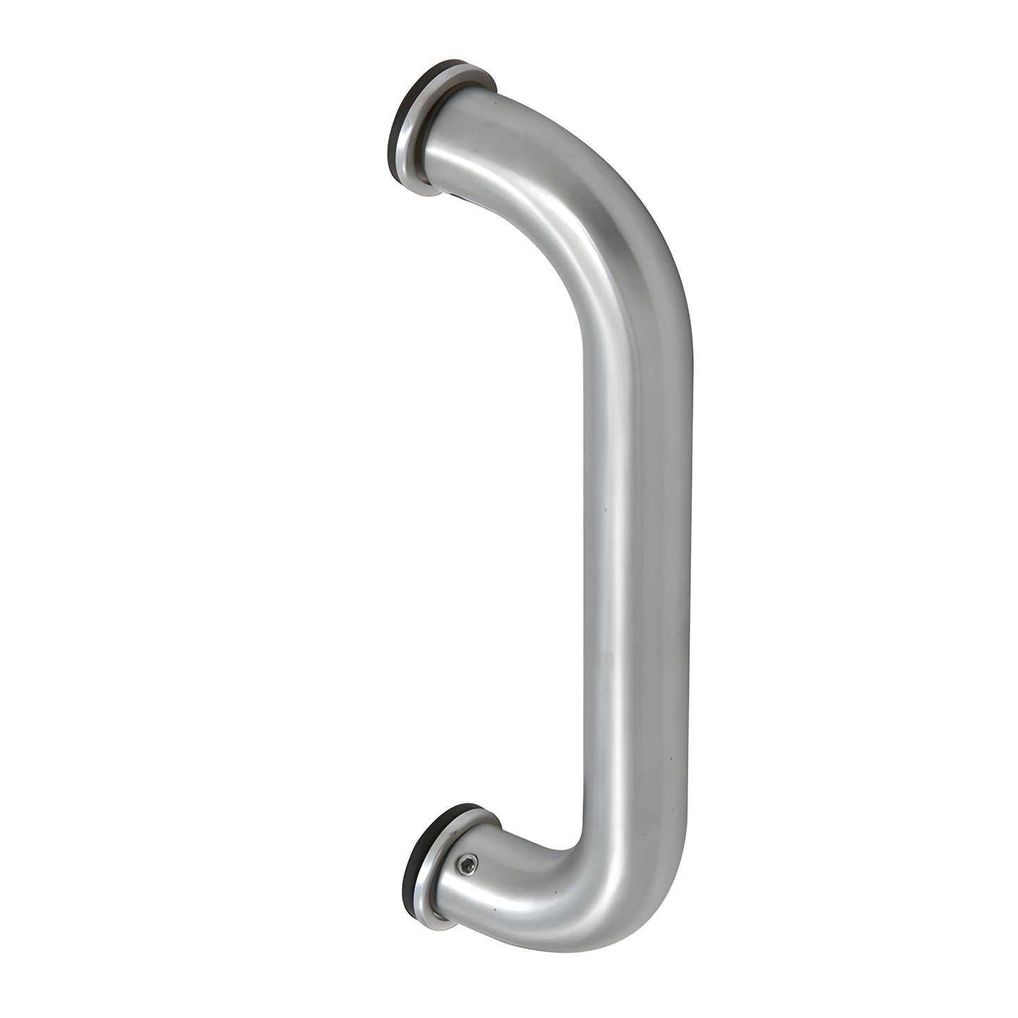 Satin chrome CM8SC door pull handle, 1 in diameter, 8 in center-to-center, tubular aluminum.