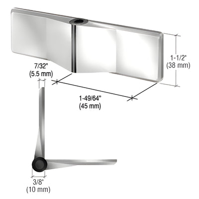 CRL Polished Stainless UV-Bonded Glass-to-Glass Shower Door Hinge