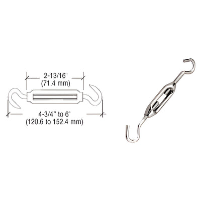 CRL Nickel-Plated Display Cable Turnbuckle – Adjustable Tensioner