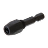 DBH1 black steel drill bit holder adapter - 1/4-inch hex shank, grips 5/32 in (4 mm) round bits for impact drivers