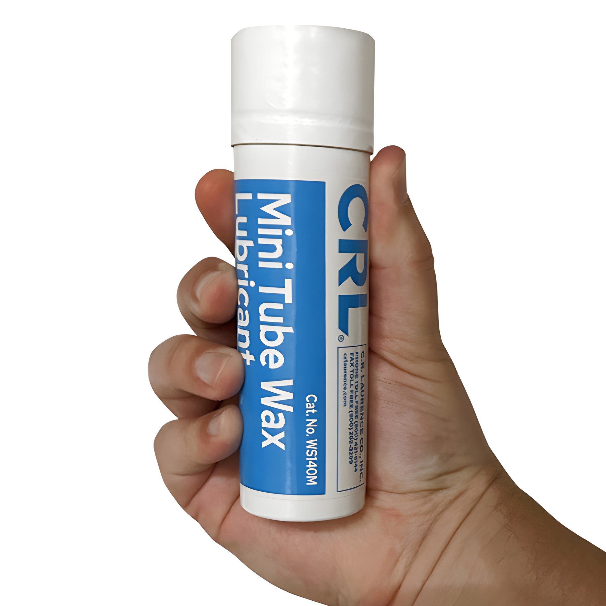 CRL WS140M mini tube wax lubricant - pocket-sized white stick with blue label
