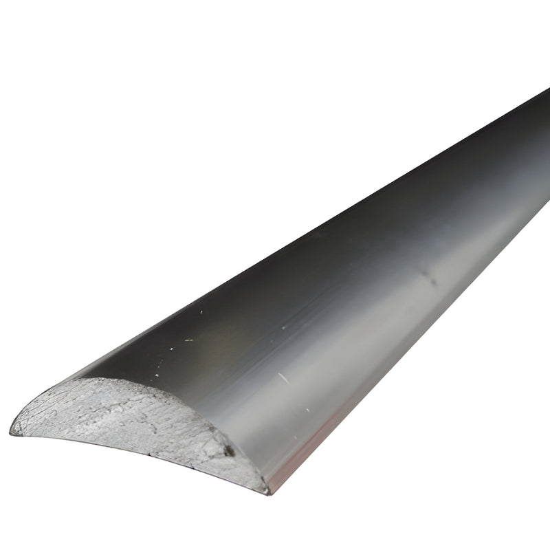 Half-round aluminum shower door threshold, brite anodized finish, low 6mm profile (SKU: WBCH)