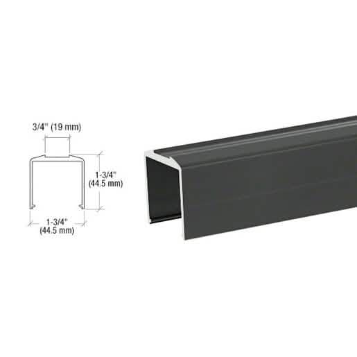 CRL Black Bottom Rail for Pickets, 241" Long - Durable, sleek design for modern fencing.
