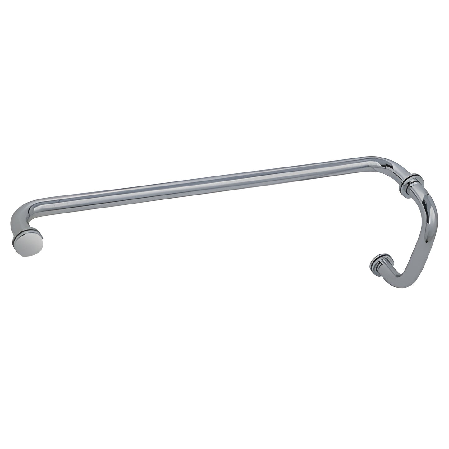 BM6X24BN shower pull with integrated 24" towel bar, 3/4" brass tubular, brushed nickel finish